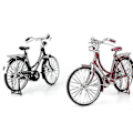 Miniatyrbillede 5 af 5: 1:10 Legering Klassisk Retro Cykel Model Ornament-Xin Black Woman Style