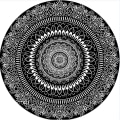 Miniatyrbild 1 av 5: Rund Matta 100cm Svart Mandala Mjuk Badrumsmatta Halkskydd Tvättbar Accent Kast Matta Mjuk Golvmatta för Entré Vardagsrum Sovrum Barnkammare-XIN