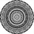 Miniatyrbilde 1 av 5: Rund teppe 100cm Svart Mandala Myk Baderomsmatte Sklisikker Vaskbar Aksent Teppe Fluffy Gulvmatte for Inngang Stue Soverom Barnerom-XIN