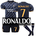 Miniatyrbilde 1 av 2: 23-24 Real Madrid Borte Royal Blue Trøye Nr. 10 Modric 7 Pooh C Ronaldo 5 Bellingham Fotballsett NR.7 RONALDO NR.7 RONALDO-Xin NO.7 RONALDO 16