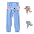 Miniatyrbilde 1 av 5: Morsomme Elefantbukser for Kvinner og Menn - Avslappende Hjemmebukser, Plussj-Par-Pyjamas, Gave til Kjæresten - Xin Blue L