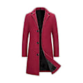 Miniatyrbillede 1 af 5: Mænds trenchcoat med revers, enkeltknappet, lang peacoat jakke - Xin RED 2XL
