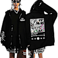 Miniatyrbillede 1 af 2: Stray Kids Hættetrøjer Skzoo Printede Jakker Skz Hættetrøjer Koreanske Kpop Koncert Jakker Stray Kids Sweatshirts Y2k Mænd Kvinder-Xin Black13 S
