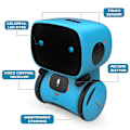 Miniatyrbilde 3 av 5: Robotleke for barn, interaktiv smart snakkende robot med stemmestyrt berøringssensor, talegjenkjenning, bursdagsgaver - Xin Blue