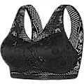 Miniatyrbilde 1 av 5: Ortopedisk BH for kvinner, anti-henge-BH for eldre kvinner, holdningskorrigerende BH, pustende push-up BH-Xin Black 4X-Large