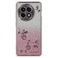 Miniatyrbillede 3 af 5: Kompatibel med OnePlus Ace 5 5G 13R 5G Cover Ring Kickstand TPU Blomster Telefon Cover Gradient Glitter-xindaren Rose Gold