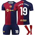Miniatyrbillede 1 af 2: 2425 Barcelona hjemmebanetrøje   Nr. 9 Lewandowski Nr. 10 Messi Nr. 19 LAMINE YAMAL og andre fodboldtrøjer sæt NR.19 LAMINE YAMAL hvid-Xin NO.19 LAMINE YAMALWhite 26