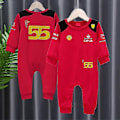 Miniatyrbilde 2 av 3: Tib 2023 Vår og Høst Nye Baby Gutter og Jenter F1 Racing Utendørs Ekstremsport Rødt Team 16  55  Sjåfør Body Baby Hel Dress-Xin WCLTY-173 3T