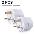 Miniatyrbillede 1 af 5: 2x Rejseadapter Adapterstik til England - Rejsestik Strømadapter Eu til Stikdåse - Rejsestik-Xin White