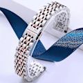Miniatyrbillede 3 af 3: Til Garmin Lily 2 Urrem 7 Perle 14mm Rustfrit Stål Udskiftningsrem - Xin Silver Rose Gold