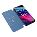 Miniatyrbillede 2 af 5: Kompatibel med TCL 505 Telefon Cover Kulfiber Tekstur Læder Magnetisk Lukning Shell-xindaren Blue