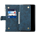 Miniatyrbillede 4 af 5: til Motorola Edge 50 Neo 5G Etui Lynlås Pung Læder Støtteben Telefon Cover-Xin Blue