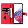 Pikkukuva 2 / 5: Samsung Galaxy A55 5G Nahkakotelo Lompakko Puhelimen Suojakotelo Magneettilukko - Xin Red