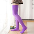 Miniatyrbillede 1 af 4: Dame Over Knæ Gennemsigtige Strømper Skridsikre Fløjlsstrømper Lårhøje Candy Farve Hold Ups Cosplay-Xin purple
