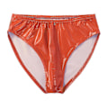 Miniatyrbillede 1 af 5: Herre Wet Look Patent Læder Briefs Undertøj Elastisk Taljebånd Underbukser til Klub Pole Dancing-xindaren Orange XXL