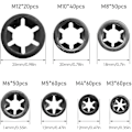 Pikkukuva 4 / 4: 340 kpl Lukituslevy Starlock Lukituslevysarja Laakerikotelo M3 M4 M5 M6 M8 M10 M12 (7 kokoa)-Xin 0 0