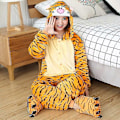 Miniatyrbild 1 av 5: Unicorn Cat Onesies Vuxna Djur Stitch totoro Onesie Kvinnor Män Par Vinter Pyjamas Kostym Sovkläder Hemmakläder-xindaren Jumping tiger L (height 168-178cm)