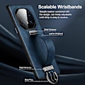 Miniatyrbillede 4 af 5: PC Hybrid PU Tekstur Cover Kompatibel med Huawei Mate 70 RS Ultimate-xindaren Blue