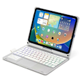 Miniatyrbild 3 av 5: för iPad 10.9 (2022) Trackpad Bakgrundsbelyst Tangentbord med Tablet Fodral-Xin Silver