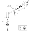 Miniatyrbillede 4 af 4: Tizzy Grohe Blandingsbatteri Monocomande Til Køkken Eurosmopolitan, Høj, Krom, 32843002 (import Tyskland)-xindaren