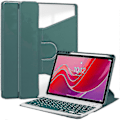 Miniatyrbilde 1 av 5: Beskyttelsesdeksel for Lenovo Tab M11 (xiaoxin Pad 11 2024) PU + akryl nettbrettstativ beskyttelsesdeksel med bluetooth-tastatur - Xin Dark green Style F Lenovo Tab M11 (Xiaoxi
