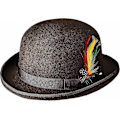 Miniatyrbild 1 av 3: Unisex Hård Hatt i Ull med Fjäder, Satinfodrad, Storlekar S till XL-Xin Brown M