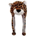 Miniatyrbillede 3 af 5: Voksen Børn Vinter Sød Plys Dyrekarakter Hue med Pom Pom Ender Lange Stropper Sjovt Udstoppede Legetøj Øreklap Hætte Cosplay-xindaren Leopard