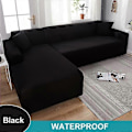 Miniatyrbilde 1 av 5: Vanntett Sofatrekk 1/2/3/4 Seter Sofatrekk for Stue Elastisk Solid L-formet Hjørnesofatrekk for Sofa Stol - Xin black 1 Seater 90-140cm