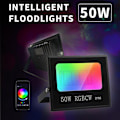Pikkukuva 2 / 5: 50W Tuya APP Älykäs LED-valo IP66 Vedenpitävä Värikäs RGB-lamppu Ulkokäyttöön Tehdasvaraston Valonheitin - xindaren
