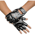 Miniatyrbillede 3 af 5: Mænds Fingerløse PU Læderhandsker Kørsels Handsker Steampunk Gothic Halvfinger - Xin