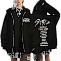 Miniatyrbillede 1 af 2: Stray Kids Hættetrøjer Skzoo Printede Jakker Skz Hættetrøjer Koreanske Kpop Koncert Jakker Stray Kids Sweatshirts Y2k Mænd Kvinder-Xin Black10 4XL