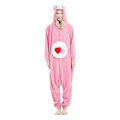 Miniatyrbild 1 av 4: Tecknad Björn Onesie Pyjamas för Vuxna - Cosplay Kostym för Halloween - Mjuka Fleece Hemmakläder-Xin Rose red M