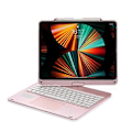 Miniatyrbild 4 av 4: Kompatibel med iPad Pro 12.9 tum 2022/2021/2020/2018 Tablet Bluetooth tangentbord med pekfunktion, bakgrundsbelysning och 360 graders rotation - xindaren Rose Gold
