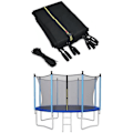 Miniatyrbillede 1 af 4: COSTWAY Trampolin sikkerhedsnet 427cm 14FT-8 lige stolper-Dobbelt lynlås og sikkerhedsspænder-PE-Udendørs Svart