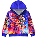 Miniatyrbillede 1 af 5: Super Mario 3d Digital Print Børne Hættetrøje Jakke med fuld lynlås Frakke Casual Langærmet Hætte Overtøj Overdele Jul Fødselsdag Børn Gave