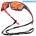 Miniatyrbilde 1 av 2: SHIMANO Polariserte Fiske Solbriller Herre Kjøring Shades Mann Solbriller Fotturer Fiske Klassiske Solbriller UV400 Øye Red