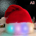 Miniatyrbillede 2 af 5: Nissehue Jul LED-lys med hvid plysdekoration Sød julemand jul Rød A1 Red