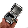 Miniatyrbillede 3 af 5: Firkantet lommeaskebæger i rustfrit stål med låg, bærbar metalaskebæger i rustfrit stål Stainless 1pc