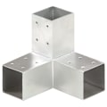Pikkukuva 2 / 7: vidaXL Tolpan kiinnikkeet 4 kpl Y-muoto galvanoitu metalli 71x71 mm Silver Silver