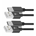 Pikkukuva 1 / 5: 2kpl USB C -kaapeli Type C Pikalatauskaapeli Samsung Galaxy A12 / A32 / A42 / A52 / A72 Nylon Android-puhelinlaturiin (1 m, musta)