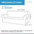 Miniatyrbild 5 av 5: Stretchigt sofföverdrag, vattentätt och reptåligt för 2-sits soffa, elegant mönster med halkfria skumstavar (2-sits soffa, svart) KLB