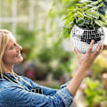 Miniatyrbilde 3 av 5: Disco Ball Planter Form Vase Med Drenerings Speil Dekorasjon-s