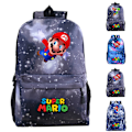 Miniatyrbilde 2 av 2: Super Mario Ryggsekk Multi Character Videospill Skoleveske Reise Y Lightning Grey