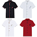 Miniatyrbillede 2 af 5: Unisex Kort Langærmet Kokkejakke Frakke Hotel Køkken Service Uniform Arbejdstøj
