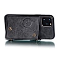 Pikkukuva 5 / 5: iPhone 12 / 12 Pro - Nahkakotelo korttipaikalla ja magneetilla - Musta Black Svart