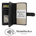 Pikkukuva 6 / 11: Skimblocker Motorola Moto G55 5G XL Magneettilompakkokotelo Mörkblå