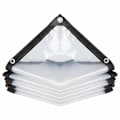 Miniatyrbild 1 av 5: Transparent Kraftig PVC Presenning, Robust Vattentåligt Material För Uteplats Balkong Tak Fönster, Väderskydd Med Öljetter, 200x200Cm