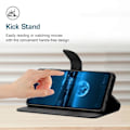 Miniatyrbillede 3 af 8: SKALO Motorola Moto E14 4G Præget PU Læder Wallet Case - Sort Black Svart