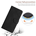 Miniatyrbillede 4 af 8: SKALO Motorola Moto E14 4G Præget PU Læder Wallet Case - Sort Black Svart