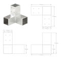 Pikkukuva 7 / 7: vidaXL Tolpan kiinnikkeet 4 kpl Y-muoto galvanoitu metalli 71x71 mm Silver Silver